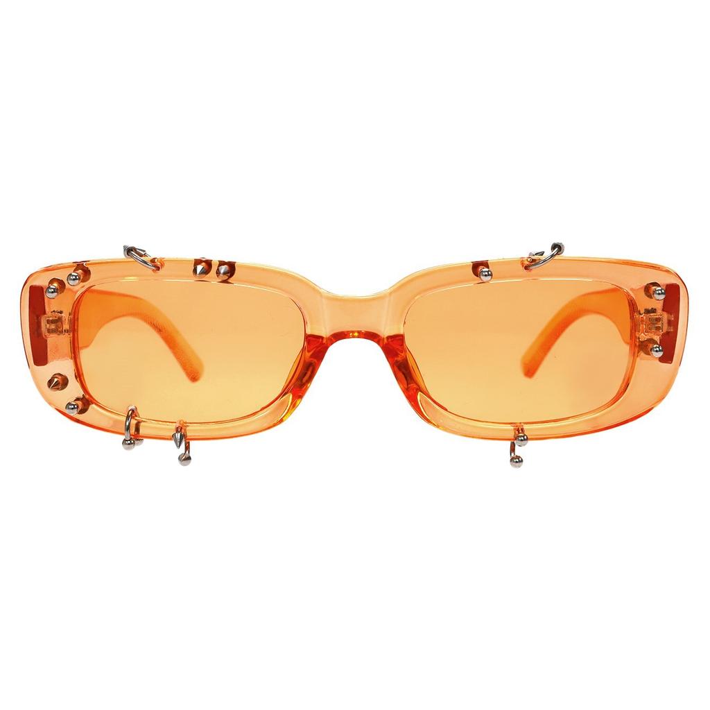 European and American style square small square sunglasses punk rivets jelly sunglasses fashion street shot
