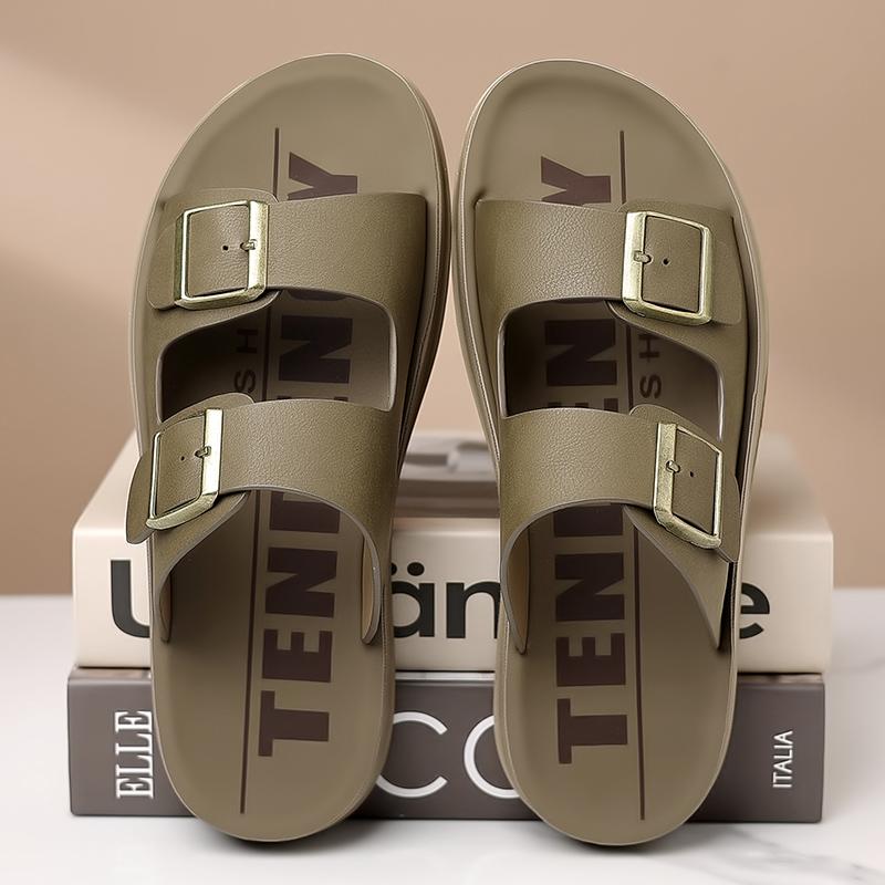 Fashion New Design Men's Sandals Casual Summer Beach Half Drag Outdoor Wear Anti-Slip Slippers Metal Buckle Cool Slides Shoes Flip Flops
