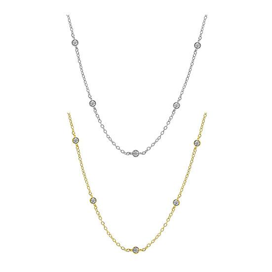 Women Necklace Rhinestone Decor Hollow Chain Lady Clavicle Necklace Daily Prom Party Commuting Neck Jewelry