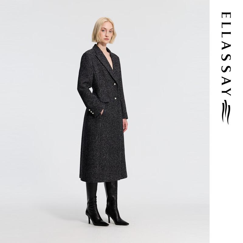 ELLASSAY Women's Elegant Wool Blend Long Overcoat