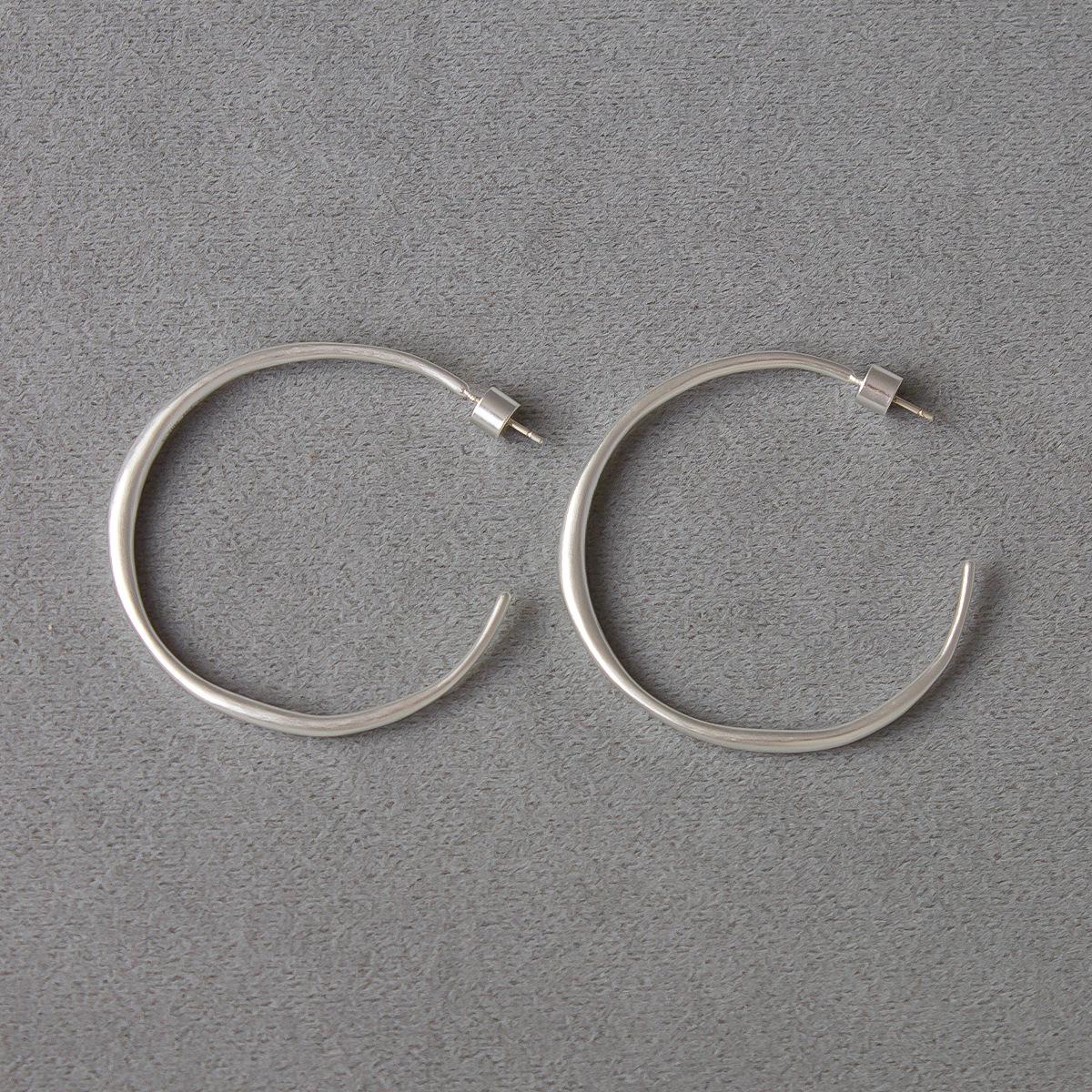 

European Large Silver Polished Hoop Earrings