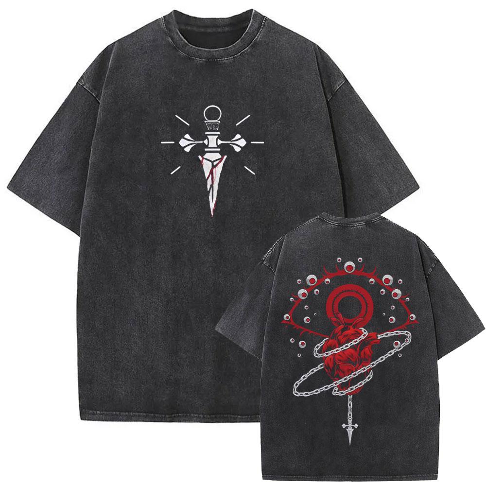 Killua Zoldyck Hunter X Hunter Graphic T-shirt Harajuku Washed T-shirts Men Women Cotton Casual Oversized Short Sleeve T Shirts