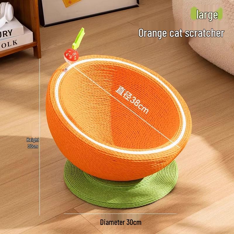 Round Summer Cat Bed & Scratcher: Sisal, Non-Shedding, Wear & Scratch-Resistant