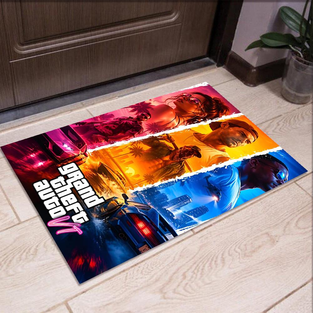 Tappeto Stampato GTA 6, Tappeto per Sedia da Ufficio Soggiorno Camera da Letto Cucina Decorazioni per la Casa Regali.