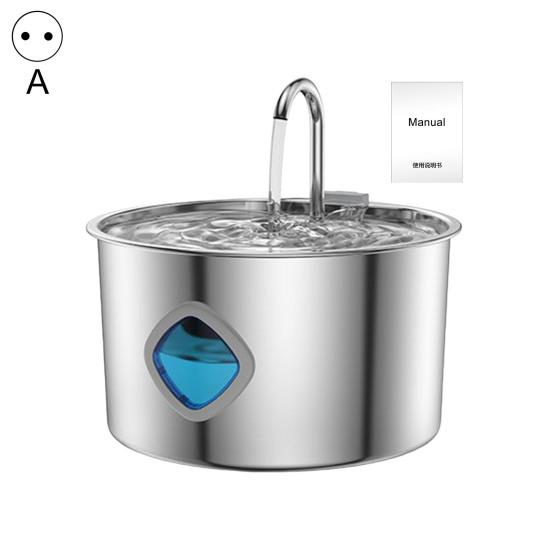 Cat Water Fountain 3.2L Stainless Steel Automatic Pet Fountain with Water Level Window Quadruple Purification Quiet Fountain for Dogs And Cats