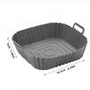 1 pezzo di piatto da forno in silicone per friggitrice ad aria da 16 cm, teglia per pizza, pollo fritto, cestello in silicone, accessorio rivestimento riutilizzabile per friggitrice ad aria