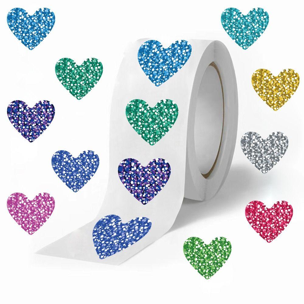 500pcs Sealing Stickers Love Heart Stickers Exquisite Blank Sealing Label Self-adhesive Handmade Reward Sticker Birthday