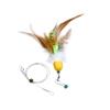 2pcs Feather Silkworm Cocoon Ball Replacement Head Cat Teaser Stick Change Heads Toys Interactive Pet Supplies