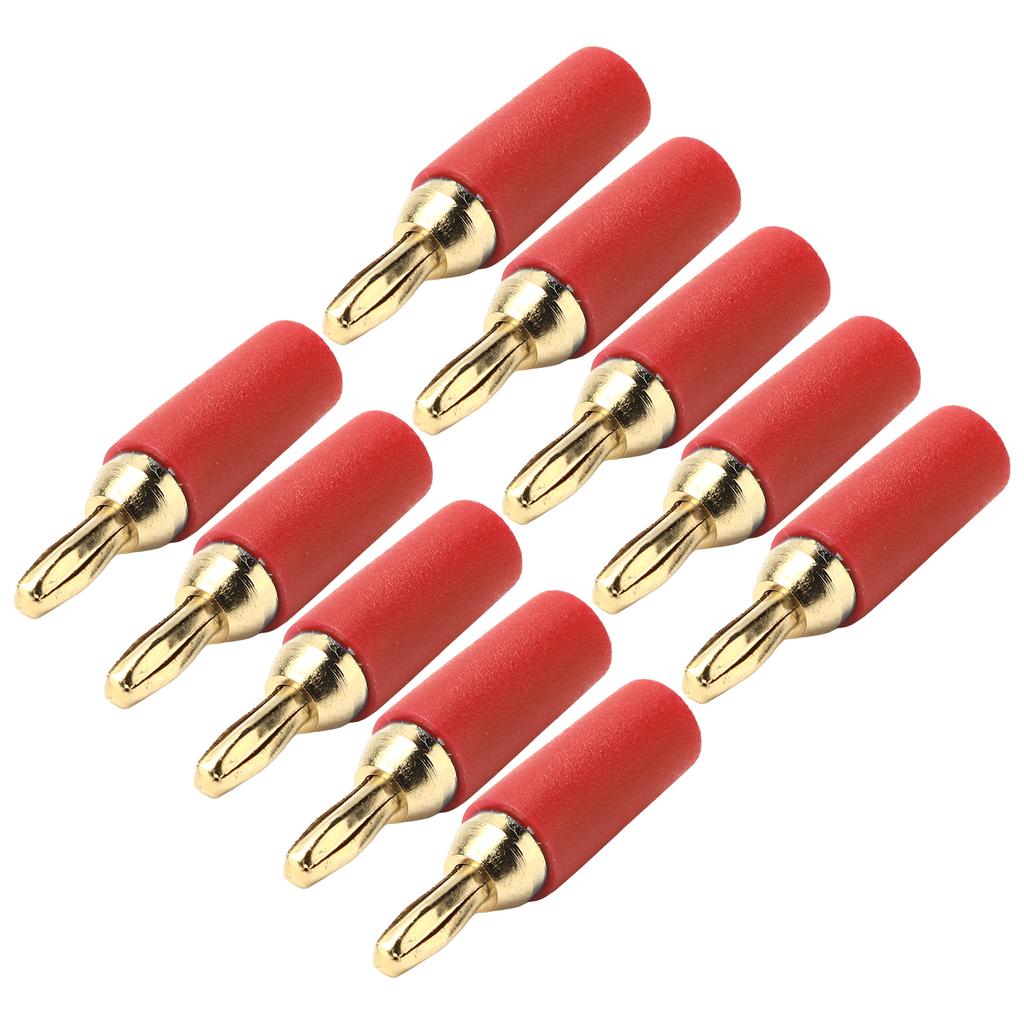 10Pcs Banana Plug 2.5mm Gold Plated Brass Solder Type Male Connector Accessory Set Kit
