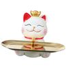 Cute Lucky Cat Statue Animal Sculpture Creative Decorative Sundries Container Modern Key Tray for Entryway Table Jewelry Tray