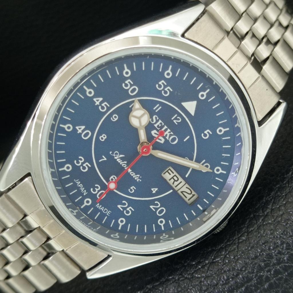 REFURBISHED SEIKO 5 AUTOMATIC 6309A JAPAN MENS VINTAGE BLUE DIAL WATCH a442329-1