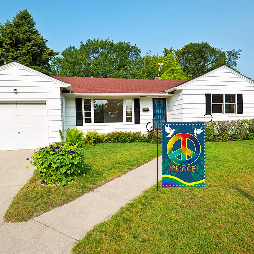 Garden Peace Sign Flag for Outdoor Yard Porch Front Door Decor Polyester Flag Banner