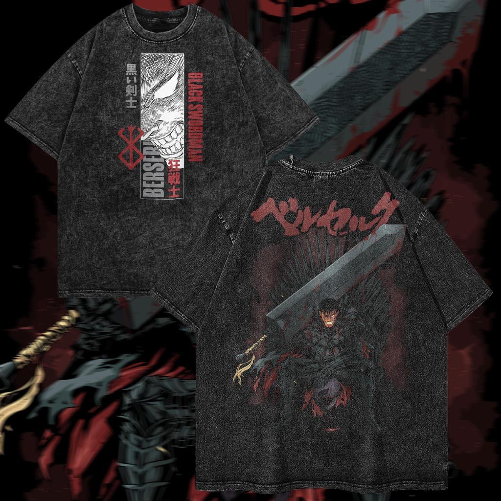 Heavy Oversized Acid-Washed Unisex Anime T-Shirt | Streetwear & Gym Style