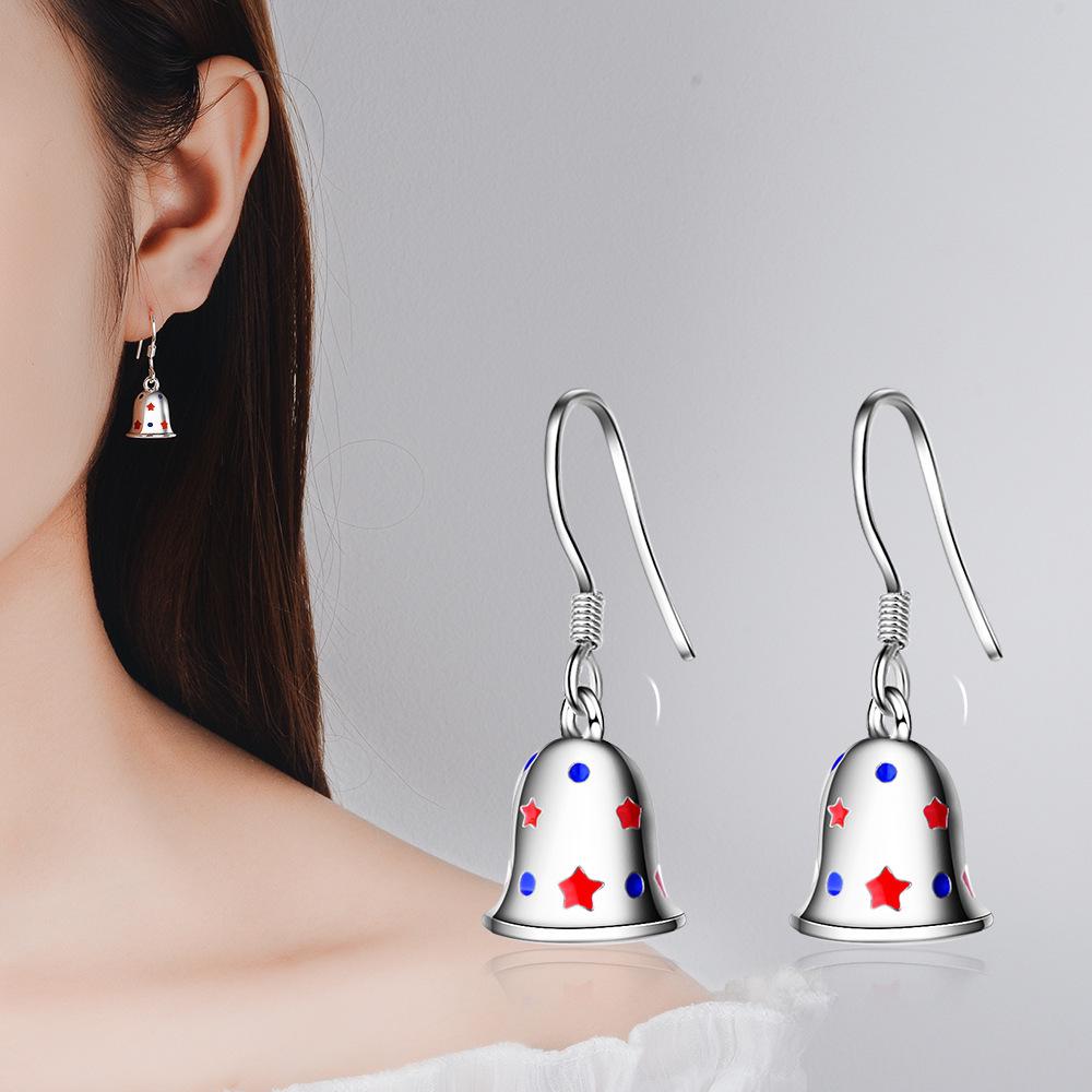 Furry Autumn & Winter Snowflake Bell Stud Earrings for Women - Christmas Jewelry Collection