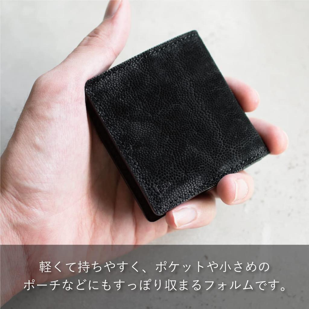 Tabarat Genuine Elephant Leather Coin Made in Respect for the Aged Day Gift Men's Purse, Japan, (Black)