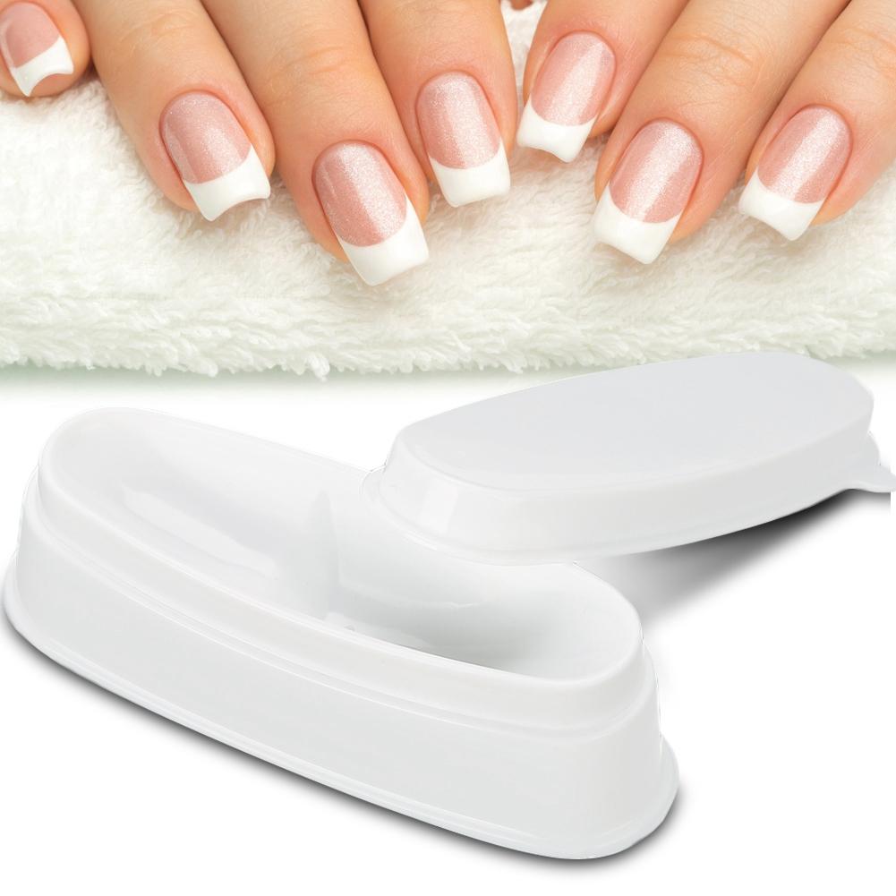 Portable White Nail Dipping Powder Tray Manicure Mould Nail Container