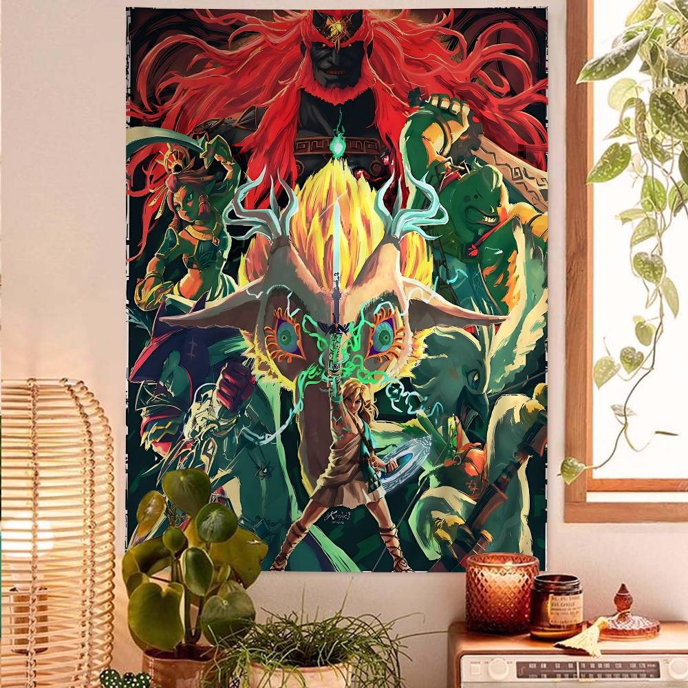 Legendinis vaizdo žaidimas Zeldas Kabantis bohemiškas gobelenas Bohemiški sieniniai gobelenai Mandalas Kawaii Kambario dekoras