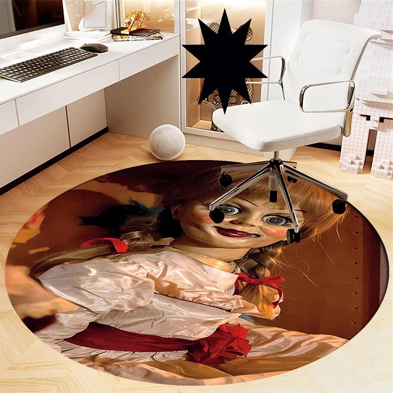Halloween horror Printed Round Rug Carpet Chair Rug Area Rug Entryway Doormats,for Office Chair Living Room Bedroom Kitchen Room.