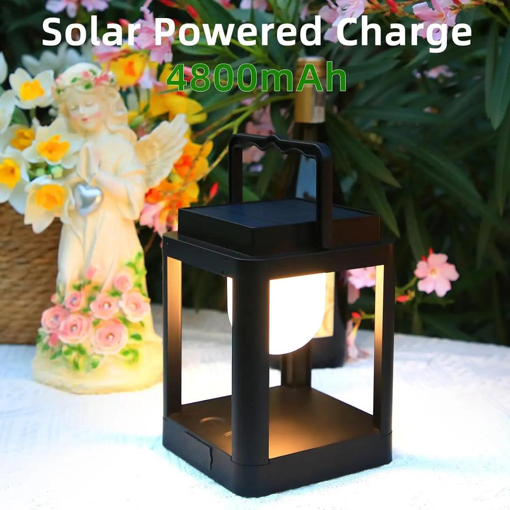 1pcs Portable Rechargeable Solar Desk Lamp with Multi-color Adjustable Outdoor Solar Light Reading and Camping Outdoor Lighting