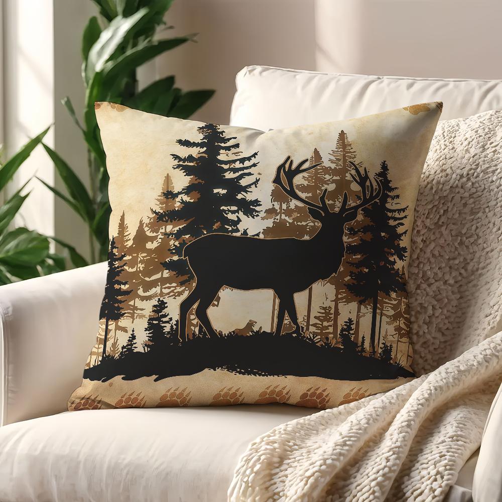 DDeer Silhouette Cushion Cover For Pillow Printing Sofa Decoration Home Car Room Coffee Shop Office Nordic Simplicity