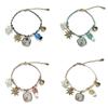 Waterproof Ocean Style Bracelet Stainless Steel Conch Shell Hand Chain Braided Rope Bangle  Travel