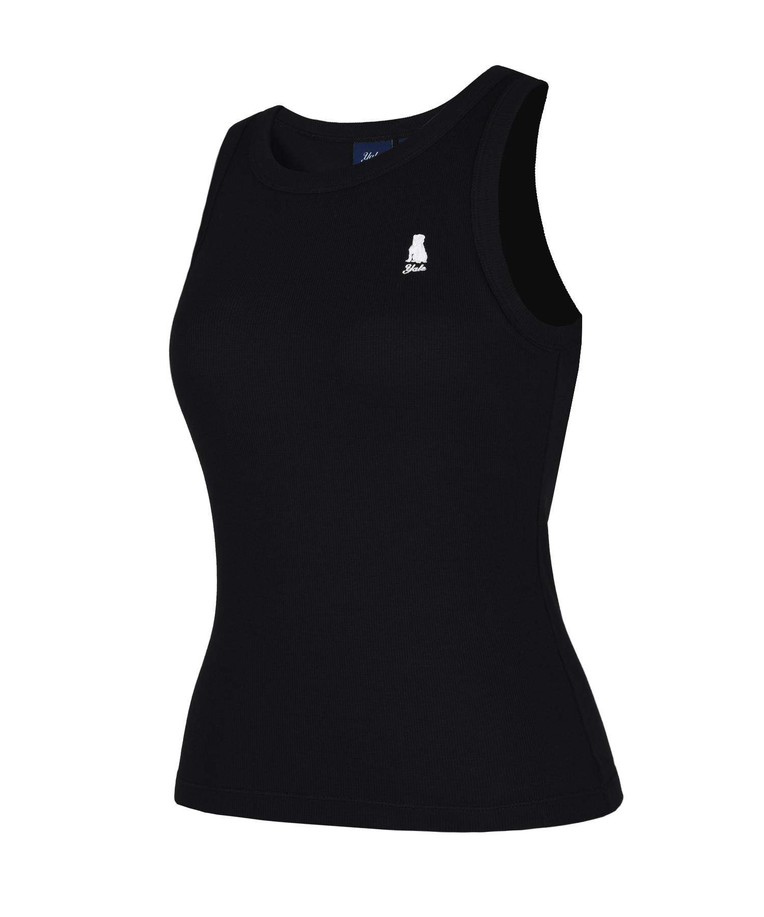Yale Womens Ribbed Sleeveless Bra Top Black Reference/L
