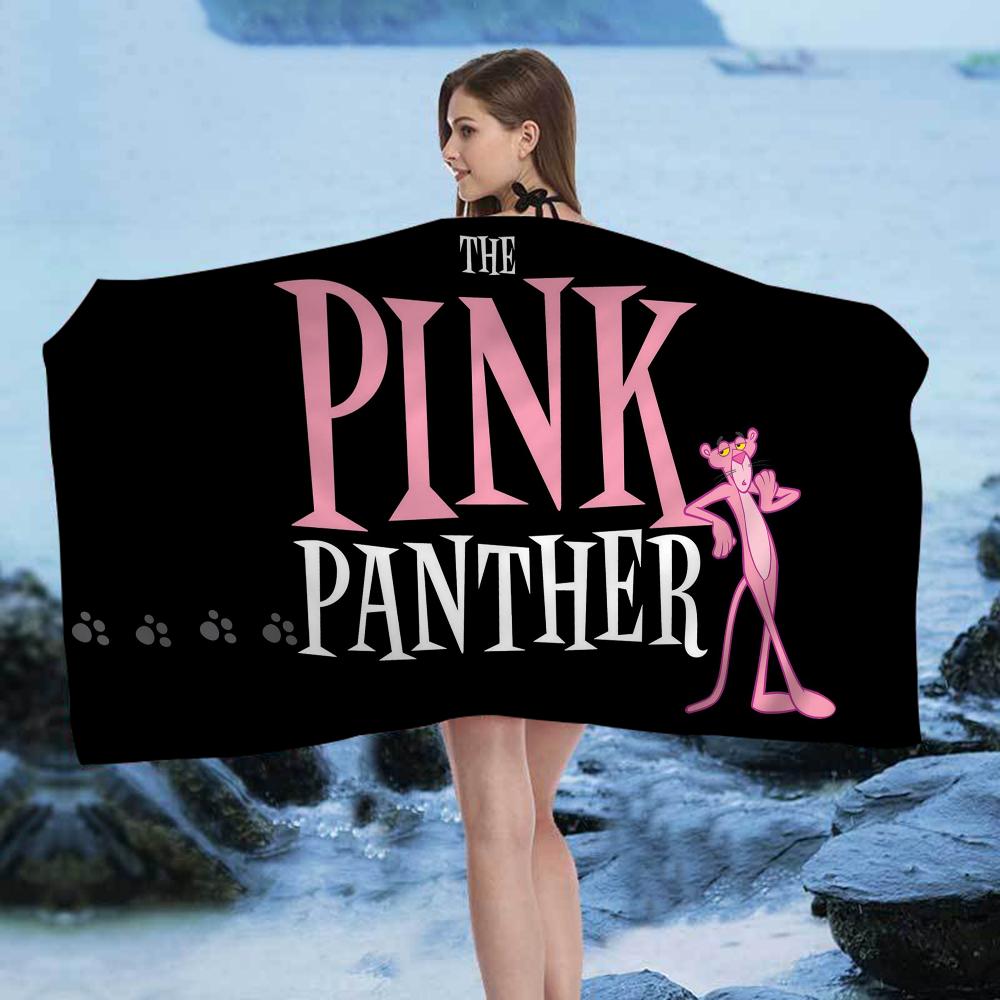 The P-Pink P-Panther Anime Beach Swimming Towel Soft Absorbent Washcloth Children's Gifts for Kids Travel Camping Gym