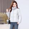 Women in cotton-padded clothes look good in winter and are versatile. This year's popular leather jacket short lapel knitted jacket warm cotton-padde