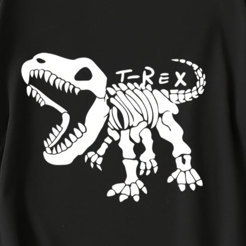 Kids Summer Short Sleeve "Hot Fossil Dinosaur Pattern" Print T-Shirt