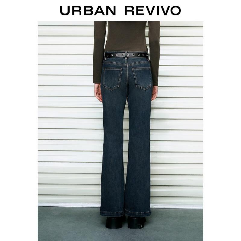 UR 2025 Autumn Women's Design Belt Flared Jeans