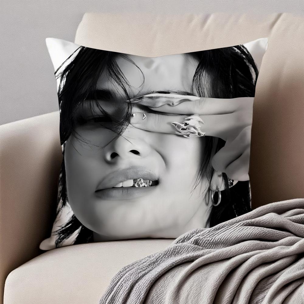 Handsome Kpop Idol HHwang HyunJin Cushion Cover Pillowcase Antidustmite Invisible Zipper Short Plush Sofa Cushion