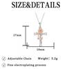 Elegant Rose Cross Pendant Necklace Women Lightweight Copper Jewelry With Gold Plating Daily Wear Fashion Accessory