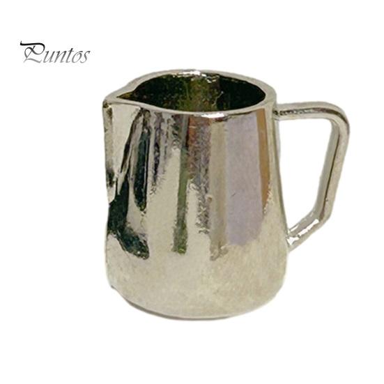 

Кружка для кукольного домика с матовой текстурой, нескользящая ручка, удобная ручка, кофейная кружка, чайная чашка, миниатюрный кукольный домик, детский подарок серебряный