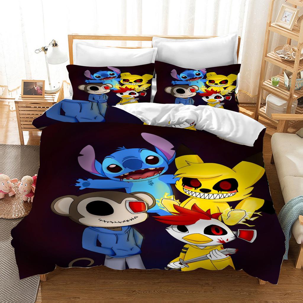 Stitch 100% Polyester Domácí dekorace 3dílná 1 Povlak na přikrývku Jednodílná sada povlečení Comforte Vynikající dárek k narozeninám