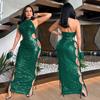 CY901101 European and American Women's Clothing, New Models, Straps, Hollow Beads, Elegant Sexy Dress, Long Dress
