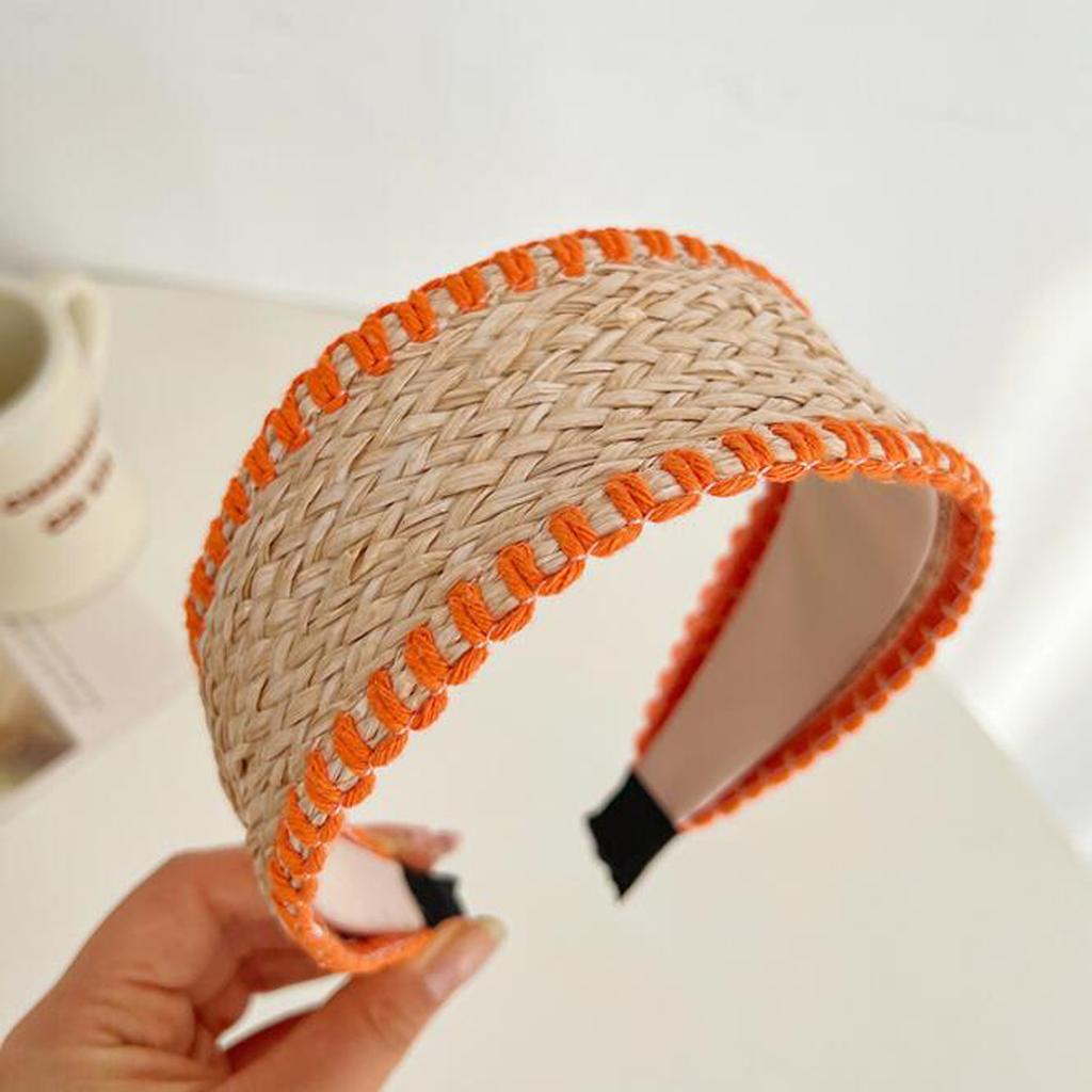 PROLY New Fashion Hairband For Women Straw Braided Patchwork Headband Cool Turban Summer For Adult Hair Accessories