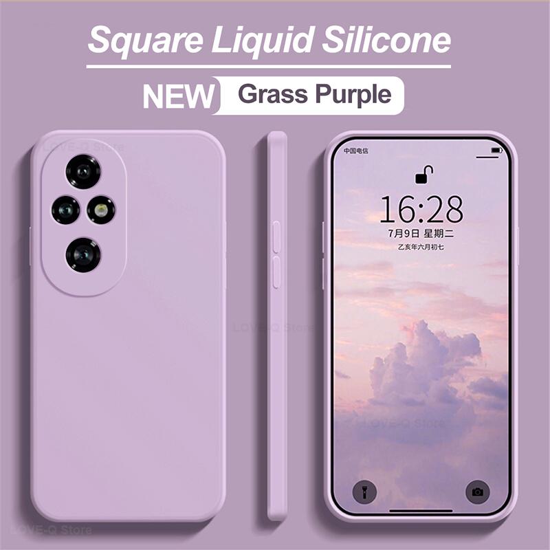 Funda para Honor 200 Pro Silicona Líquida Protector de Lente de Cámara Funda de Teléfono Para Honor 200 Pro Honor200 Pro 200Pro 5G Cubierta Trasera Suave