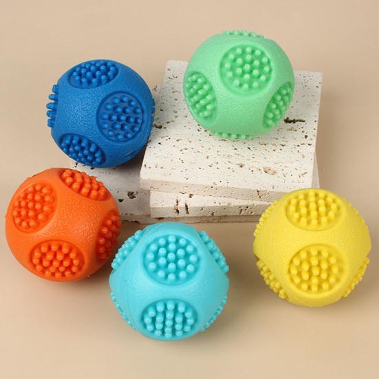 Pet Toy Convex Surface Sound Indoor Play Dog Relief Interactive Toy Bite-Resistant Molar Teeth Cleaning Rubber