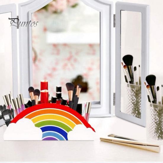 Back to School Stationery Supplies Wooden Rainbow Pencil Holder, Cute Desk Organizer, Office Art Supply Classroom Organizer for Kids, Teacher