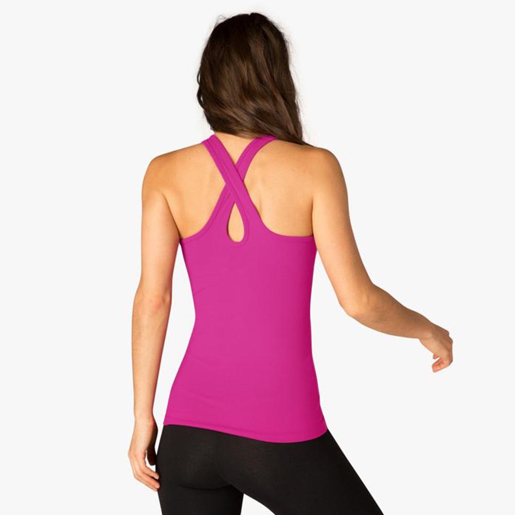 Camiseta sin mangas de la aptitud respirable de la camisa del gimnasio del entrenamiento sin mangas del chaleco de la yoga de los deportes de la espalda cruzada