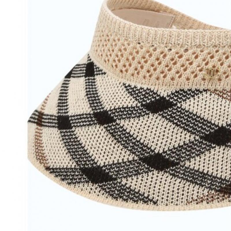 Daks Brown Check Knit Packable Sun Cap Dd Metal Decoration Dche6e257w2