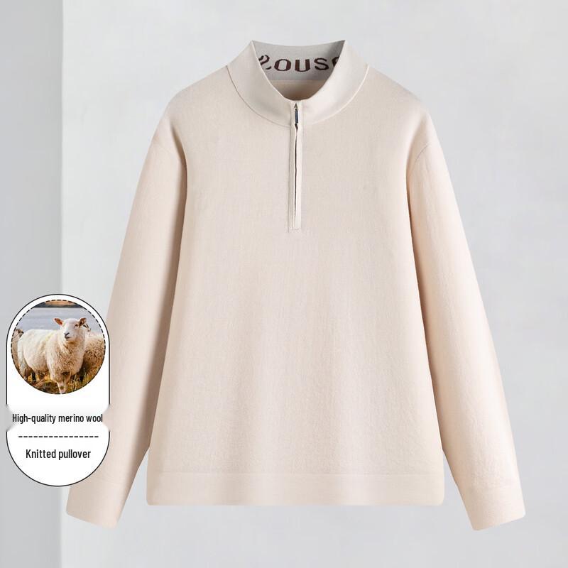 Men's Warm 100% Wool Half-Turtleneck Sweater