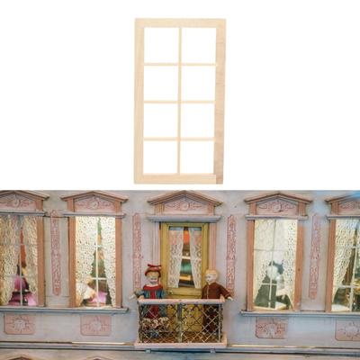 Dollhouse Miniature Window Decoration 1:12 Scale Lifelike Wooden Furniture