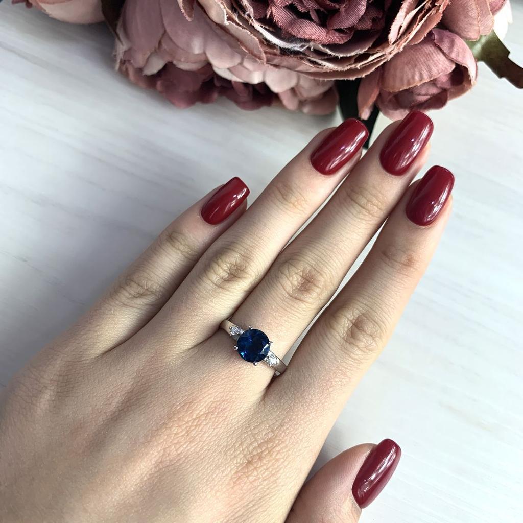 Silberring mit London Blue Topas 1,642 ct (2024644) 2,85 gr. 925 Proben