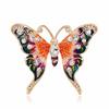 Exquisite Inlaid Rhinestone Flying Wings Butterfly Brooches For Women Men Retro Pink Orange Enamel Insect Animal Pins Jewelry