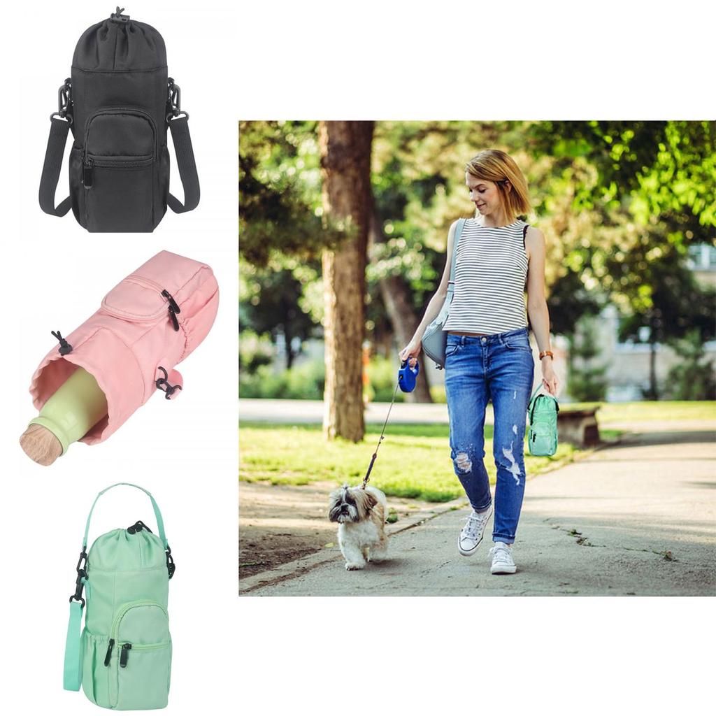 Oxford Water Bottle Sling Bag Durable And Stylish Water Bottle Carrier For Walking And Hiking Black