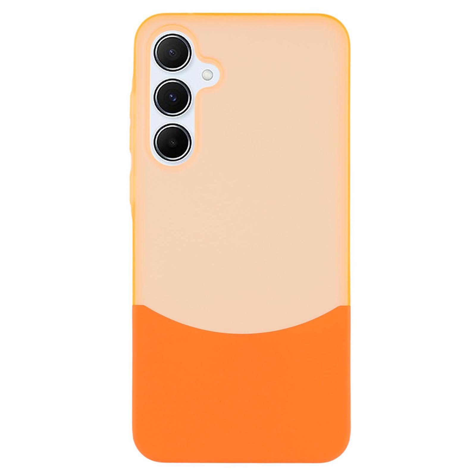 

Чохол для Samsung Galaxy A15 4G/5G Двоколірний Матовий ПК Чохол для телефону Великий Виріз для камери Transparent Orange+Orange