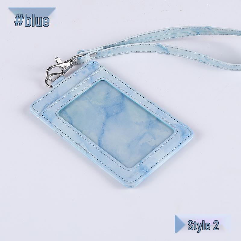 Jinbei Leather ID Card Badge Holder with Lanyard