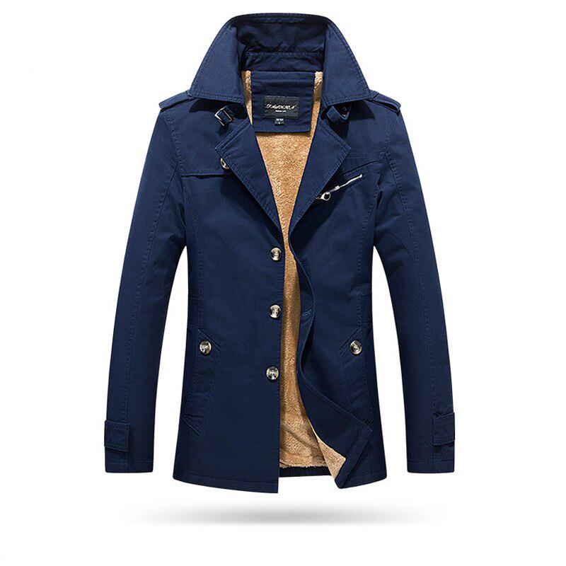 Men's Winter Jacket Windbreaker Military Army Waterproof Men Long Thick Fleece Warm Trench Jacket Coats