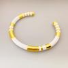 Meier Copper-plated real gold stylish bamboo-shaped enamel glaze dripping oil elegant bracelet